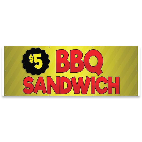 $5 Burger Banner Concession Stand Food Truck Single Sided